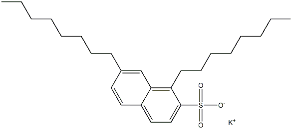 1,7-ジオクチル-2-ナフタレンスルホン酸カリウム 化学構造式