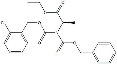 N-(Benzyloxycarbonyl)-N-(2-chlorobenzyloxycarbonyl)-D-alanine ethyl ester Structure