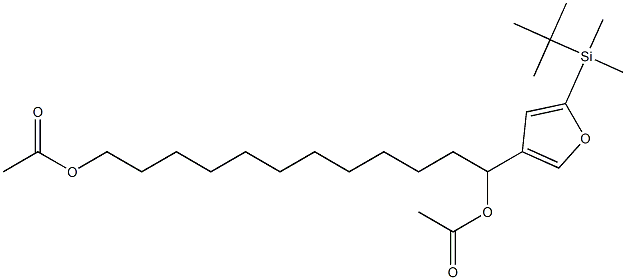 Acetic acid 1-[5-(tert-butyldimethylsilyl)-3-furyl]-12-acetoxydodecyl ester Structure