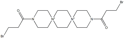3,12-ビス(3-ブロモ-1-オキソプロピル)-3,12-ジアザ-6,9-ジアゾニアジスピロ[5.2.5.2]ヘキサデカン 化学構造式