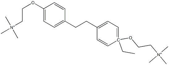 2,2'-[1-エチル-1,2-エタンジイルビス(p-フェニレンオキシ)]ビス(N,N,N-トリメチルエタンアミニウム) 化学構造式