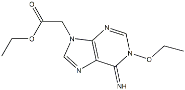 1,6-ジヒドロ-6-イミノ-1-エトキシ-9H-プリン-9-酢酸エチル 化学構造式