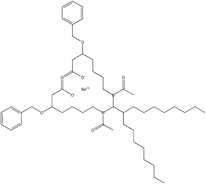 Bis(3-benzyloxy-9-acetyloxystearic acid)barium salt,,结构式