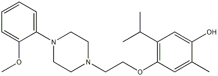 5-Isopropyl-2-methyl-4-[2-[4-(2-methoxyphenyl)piperazin-1-yl]ethoxy]phenol Struktur