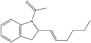 1-アセチル-2,3-ジヒドロ-2-[(E)-1-ヘキセニル]-1H-インドール 化学構造式