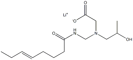 N-(2-Hydroxypropyl)-N-(5-octenoylaminomethyl)glycine lithium salt,,结构式