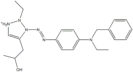 3-(4-N-Ethyl-N-benzylaminophenylazo)-2-ethyl-4-(2-hydroxypropyl)triazolium Struktur