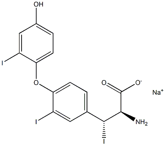 (2R,3R)-2-Amino-3-[4-(4-hydroxy-2-iodophenoxy)-3-iodophenyl]-3-iodopropanoic acid sodium salt Struktur