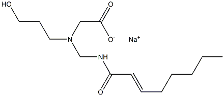 N-(3-ヒドロキシプロピル)-N-(2-オクテノイルアミノメチル)グリシンナトリウム 化学構造式