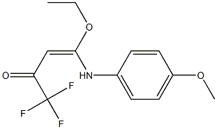 1,1,1-Trifluoro-4-(4-methoxyphenylamino)-4-ethoxy-3-buten-2-one Struktur