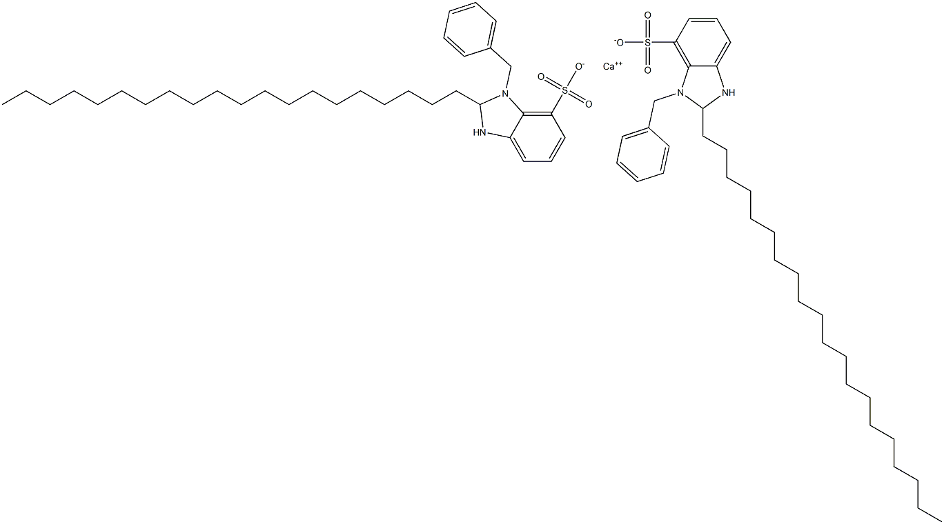 Bis(1-benzyl-2,3-dihydro-2-icosyl-1H-benzimidazole-7-sulfonic acid)calcium salt Structure