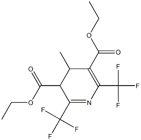 3,4-Dihydro-2,6-bis(trifluoromethyl)-4-methylpyridine-3,5-dicarboxylic acid diethyl ester,,结构式