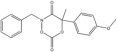 2-ベンジル-4-メチル-4-(4-メトキシフェニル)-2H-1,5,2-ジオキサジン-3,6(4H)-ジオン 化学構造式