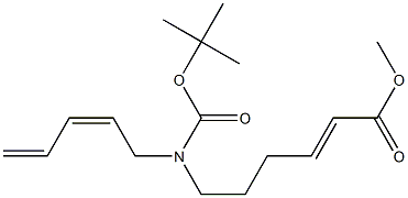 (E)-6-[(tert-Butyloxycarbonyl)[(Z)-2,4-pentadienyl]amino]-2-hexenoic acid methyl ester 结构式