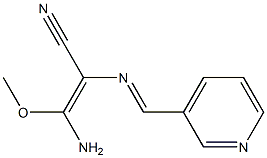(E)-3-アミノ-3-メトキシ-2-[(3-ピリジニル)メチレンアミノ]プロペンニトリル 化学構造式