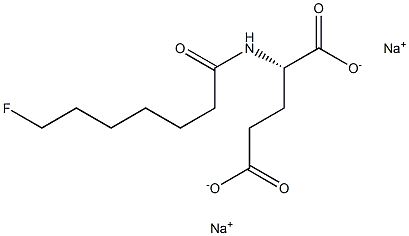 N-(7-フルオロヘプタノイル)-L-グルタミン酸ジナトリウム 化学構造式