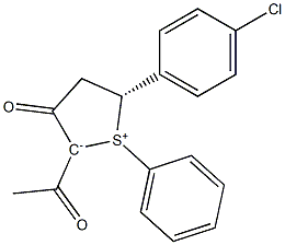 (5R)-2-Acetyl-5-(p-chlorophenyl)-1-phenyl-3-oxo-2,3,4,5-tetrahydrothiophen-1-ium-2-ide|