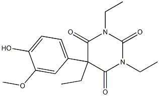 5-Ethyl-5-(3-methoxy-4-hydroxyphenyl)-1-ethyl-3-ethylpyrimidine-2,4,6(1H,3H,5H)-trione Structure