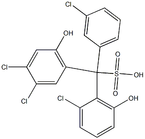 (3-Chlorophenyl)(2-chloro-6-hydroxyphenyl)(3,4-dichloro-6-hydroxyphenyl)methanesulfonic acid Structure