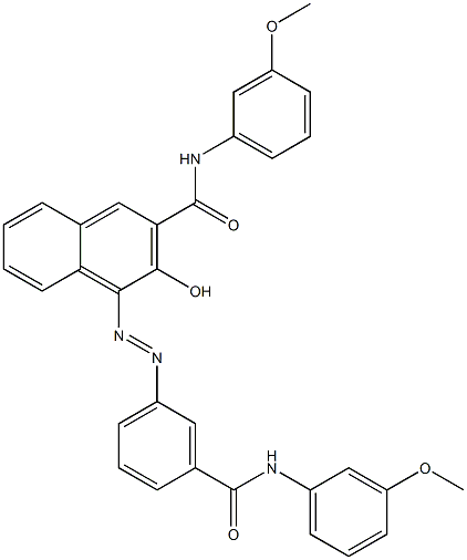 4-[[3-[[(3-メトキシフェニル)アミノ]カルボニル]フェニル]アゾ]-3-ヒドロキシ-N-(3-メトキシフェニル)-2-ナフタレンカルボアミド 化学構造式
