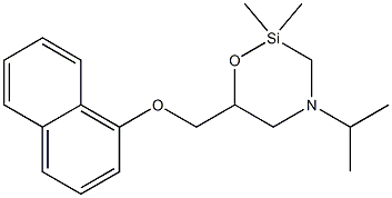 4-Isopropyl-6-(1-naphtyl)oxymethyl-2,2-dimethyl-2-silamorpholine Struktur