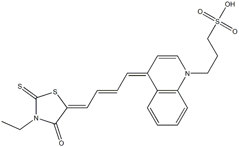 3-[4-[4-(3-Ethyl-4-oxo-2-thioxothiazolidine-5-ylidene)-2-butenylidene]-1,4-dihydroquinoline-1-yl]-1-propanesulfonic acid Structure