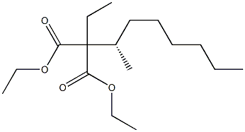 (-)-2-エチル-2-[(S)-1-メチルヘプチル]マロン酸ジエチル 化学構造式