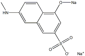 4-Sodiooxy-7-methylamino-2-naphthalenesulfonic acid sodium salt Struktur