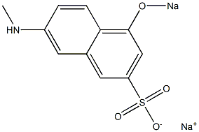 4-Sodiooxy-7-methylamino-2-naphthalenesulfonic acid sodium salt Structure