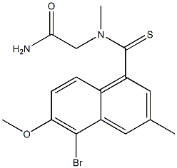 [N-[(5-Bromo-3-methyl-6-methoxy-1-naphthalenyl)thiocarbonyl]-N-methylamino]acetamide Struktur