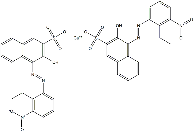 Bis[1-[(2-ethyl-3-nitrophenyl)azo]-2-hydroxy-3-naphthalenesulfonic acid]calcium salt Structure