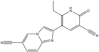 2-[(3-Cyano-6-ethyl-1,2-dihydro-2-oxopyridin)-5-yl]imidazo[1,2-a]pyridine-6-carbonitrile Struktur