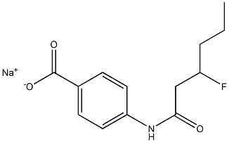 4-[(3-Fluorohexanoyl)amino]benzenecarboxylic acid sodium salt 结构式