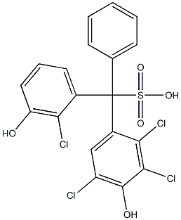 (2-Chloro-3-hydroxyphenyl)(2,3,5-trichloro-4-hydroxyphenyl)phenylmethanesulfonic acid,,结构式