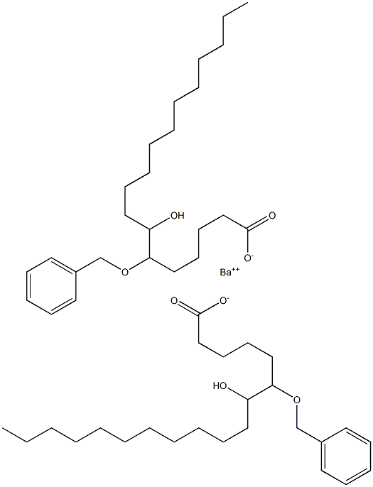 Bis(6-benzyloxy-7-hydroxystearic acid)barium salt,,结构式