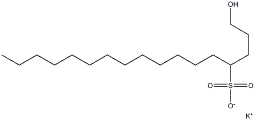 1-Hydroxyheptadecane-4-sulfonic acid potassium salt Structure