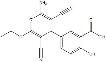 2-Hydroxy-5-[(2-amino-3,5-dicyano-6-ethoxy-4H-pyran)-4-yl]benzoic acid|