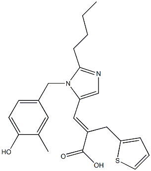 (E)-3-[2-Butyl-1-(4-hydroxy-3-methylbenzyl)-1H-imidazol-5-yl]-2-(2-thienylmethyl)acrylic acid Structure