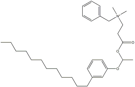 N,N-Dimethyl-N-benzyl-N-[2-[[1-(3-dodecylphenyloxy)ethyl]oxycarbonyl]ethyl]aminium Structure