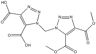 1,1'-メチレンビス(1H-1,2,3-トリアゾール-4,5-ジカルボン酸ジメチル) 化学構造式