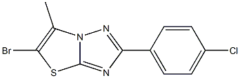 2-(4-クロロフェニル)-6-メチル-5-ブロモチアゾロ[3,2-b][1,2,4]トリアゾール 化学構造式