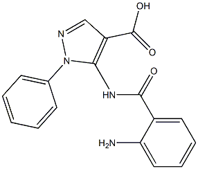 5-[(2-Aminobenzoyl)amino]-1-phenyl-1H-pyrazole-4-carboxylic acid,,结构式