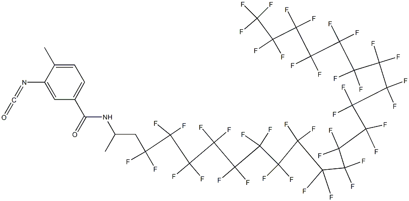 3-Isocyanato-4-methyl-N-[2-(tritetracontafluorohenicosyl)-1-methylethyl]benzamide,,结构式