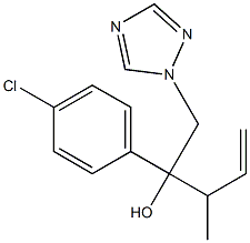 1-(4-クロロフェニル)-1-(1-メチル-2-プロペニル)-2-(1H-1,2,4-トリアゾール-1-イル)エタノール 化学構造式