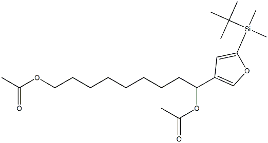 Acetic acid 1-[5-(tert-butyldimethylsilyl)-3-furyl]-9-acetoxynonyl ester,,结构式