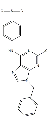 9-Benzyl-2-chloro-6-(4-methylsulfonylphenylamino)-9H-purine Structure