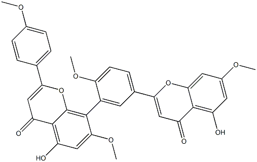 2-[3-[2-(4-Methoxyphenyl)-5-hydroxy-7-methoxy-4-oxo-4H-1-benzopyran-8-yl]-4-methoxyphenyl]-5-hydroxy-7-methoxy-4H-1-benzopyran-4-one Struktur