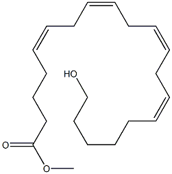 (5Z,8Z,11Z,14Z)-20-Hydroxy-5,8,11,14-icosatetraenoic acid methyl ester Structure