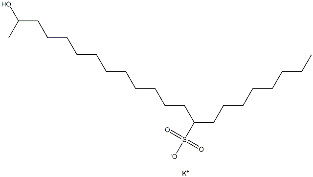 21-Hydroxydocosane-9-sulfonic acid potassium salt 结构式