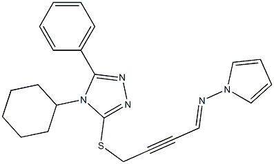 4-Cyclohexyl-5-phenyl-3-[[4-pyrrolizino-2-butynyl]thio]-4H-1,2,4-triazole Struktur